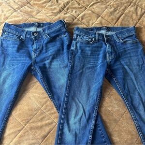 2 Pair Of Hollister Jeans Mens 26x30 Skinny Epic Flex Skinny Blue Denim Jeans